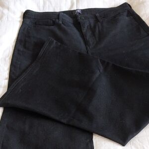 NYDJ Mia Pallazzo Black Wide-Leg Jeans. Slight Iridescence to Fabric. Size 12